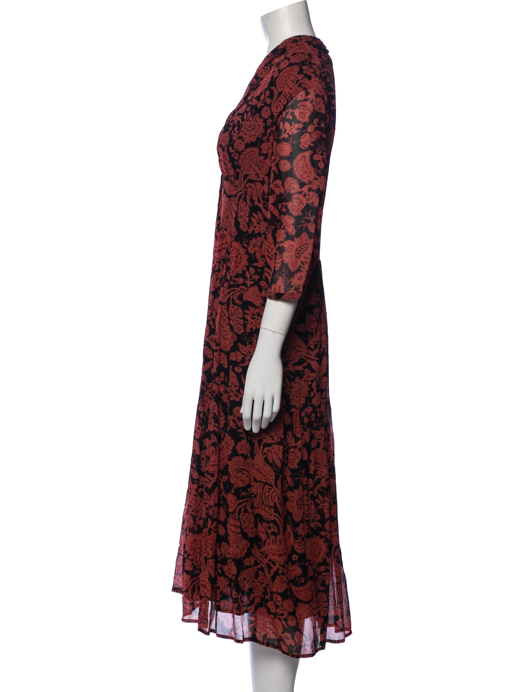 BA&SH Floral Print Long Dress